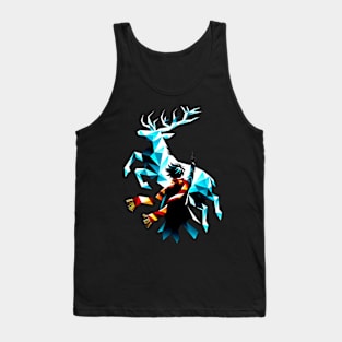 Summoning a Mystical Stag of Light - Geometric Art - Fantasy Tank Top